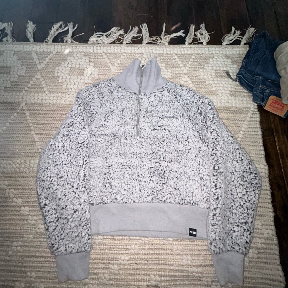 Fleece quarter zip sweatshirt